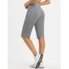 imageBALEAF Womens Bermuda Long Shorts 14quot Knee Length High Waisted Athletic Shorts with Pockets Stretch Soft Loose Casual SummerDark Grey