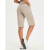 imageBALEAF Womens Bermuda Long Shorts 14quot Knee Length High Waisted Athletic Shorts with Pockets Stretch Soft Loose Casual SummerKhaki
