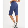 imageBALEAF Womens Bermuda Long Shorts 14quot Knee Length High Waisted Athletic Shorts with Pockets Stretch Soft Loose Casual SummerNavy Blue