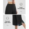 imageBALEAF Womens Capri Pants Wide Leg Yoga Capris with Pockets Loose Stretch Workout Leggings Casual SummerBlack