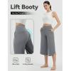 imageBALEAF Womens Capri Pants Wide Leg Yoga Capris with Pockets Loose Stretch Workout Leggings Casual SummerDark Grey