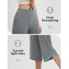 imageBALEAF Womens Capri Pants Wide Leg Yoga Capris with Pockets Loose Stretch Workout Leggings Casual SummerDark Grey