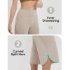 imageBALEAF Womens Capri Pants Wide Leg Yoga Capris with Pockets Loose Stretch Workout Leggings Casual SummerKhaki