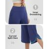 imageBALEAF Womens Capri Pants Wide Leg Yoga Capris with Pockets Loose Stretch Workout Leggings Casual SummerNavy Blue