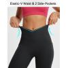 imageBALEAF Womens Knee Length Capri Leggings with Pockets High Waisted Stretch for Casual Summer Yoga Workout ExerciseBlack