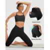 imageBALEAF Womens Knee Length Capri Leggings with Pockets High Waisted Stretch for Casual Summer Yoga Workout ExerciseBlack