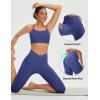 imageBALEAF Womens Knee Length Capri Leggings with Pockets High Waisted Stretch for Casual Summer Yoga Workout ExerciseClassic Navy