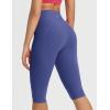 imageBALEAF Womens Knee Length Capri Leggings with Pockets High Waisted Stretch for Casual Summer Yoga Workout ExerciseClassic Navy