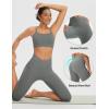 imageBALEAF Womens Knee Length Capri Leggings with Pockets High Waisted Stretch for Casual Summer Yoga Workout ExerciseDark Gray