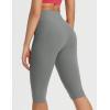 imageBALEAF Womens Knee Length Capri Leggings with Pockets High Waisted Stretch for Casual Summer Yoga Workout ExerciseDark Gray