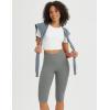 imageBALEAF Womens Knee Length Capri Leggings with Pockets High Waisted Stretch for Casual Summer Yoga Workout ExerciseDark Gray