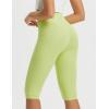 imageBALEAF Womens Knee Length Capri Leggings with Pockets High Waisted Stretch for Casual Summer Yoga Workout ExerciseLime Green