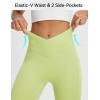 imageBALEAF Womens Knee Length Capri Leggings with Pockets High Waisted Stretch for Casual Summer Yoga Workout ExerciseLime Green