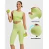 imageBALEAF Womens Knee Length Capri Leggings with Pockets High Waisted Stretch for Casual Summer Yoga Workout ExerciseLime Green