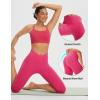 imageBALEAF Womens Knee Length Capri Leggings with Pockets High Waisted Stretch for Casual Summer Yoga Workout ExerciseRosy