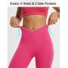 imageBALEAF Womens Knee Length Capri Leggings with Pockets High Waisted Stretch for Casual Summer Yoga Workout ExerciseRosy