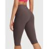 imageBALEAF Womens Knee Length Capri Leggings with Pockets High Waisted Stretch for Casual Summer Yoga Workout ExerciseSeal Brown