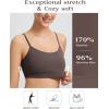 imageBALEAF Womens Low Impact Sports Bra Adjustable Spaghetti Strap Yoga Workout Bra with Removable PaddedDark Brown