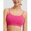 imageBALEAF Womens Low Impact Sports Bra Adjustable Spaghetti Strap Yoga Workout Bra with Removable PaddedRose Red