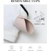 imageBALEAF Womens Low Impact Sports Bra Adjustable Spaghetti Strap Yoga Workout Bra with Removable PaddedStar White