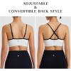 imageBALEAF Womens Low Impact Sports Bra Adjustable Spaghetti Strap Yoga Workout Bra with Removable PaddedStar White