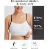 imageBALEAF Womens Low Impact Sports Bra Adjustable Spaghetti Strap Yoga Workout Bra with Removable PaddedStar White