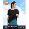 imageBALEAF Womens Running Shirts Short Sleeve Workout Tops Quick Dry Athletic TShirts Loose Fit Gym Yoga Tee UPF 50Black