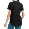 imageBALEAF Womens Running Shirts Short Sleeve Workout Tops Quick Dry Athletic TShirts Loose Fit Gym Yoga Tee UPF 50Black