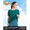imageBALEAF Womens Running Shirts Short Sleeve Workout Tops Quick Dry Athletic TShirts Loose Fit Gym Yoga Tee UPF 50Green