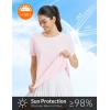 imageBALEAF Womens Running Shirts Short Sleeve Workout Tops Quick Dry Athletic TShirts Loose Fit Gym Yoga Tee UPF 50Light Pink
