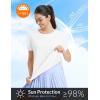 imageBALEAF Womens Running Shirts Short Sleeve Workout Tops Quick Dry Athletic TShirts Loose Fit Gym Yoga Tee UPF 50White