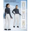 imageBALEAF Womens Snow Pants Fleece Lined Waterproof Softshell Insulated Thermal Winter Pants with Pockets Snowboarding HikingWhite