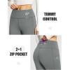 imageBALEAF Womens Thick Fleece Lined Leggings Water Resistant Zipper Pocket High Waisted Winter Snow Pants01grey