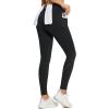 imageBALEAF Womens Thick Fleece Lined Leggings Water Resistant Zipper Pocket High Waisted Winter Snow Pants02black
