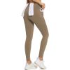imageBALEAF Womens Thick Fleece Lined Leggings Water Resistant Zipper Pocket High Waisted Winter Snow Pants02brown