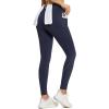 imageBALEAF Womens Thick Fleece Lined Leggings Water Resistant Zipper Pocket High Waisted Winter Snow Pants02navy
