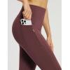 imageBALEAF Womens Thick Fleece Lined Leggings Water Resistant Zipper Pocket High Waisted Winter Snow Pants02red