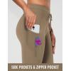 imageBALEAF Womens Thick Fleece Lined Leggings Water Resistant Zipper Pocket High Waisted Winter Snow Pants03brown