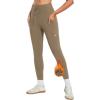 imageBALEAF Womens Thick Fleece Lined Leggings Water Resistant Zipper Pocket High Waisted Winter Snow Pants03brown