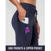 imageBALEAF Womens Thick Fleece Lined Leggings Water Resistant Zipper Pocket High Waisted Winter Snow Pants03navy