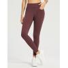 imageBALEAF Womens Thick Fleece Lined Leggings Water Resistant Zipper Pocket High Waisted Winter Snow Pants04wine Red