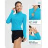 imageBALEAF Womens UPF 50 Sun Shirts Protection SPF Crop Jacket UV Protection Long Sleeve Full Zip Clothing LightweightGlacier Blue