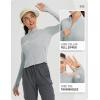 imageBALEAF Womens UPF 50 Sun Shirts Protection SPF Crop Jacket UV Protection Long Sleeve Full Zip Clothing LightweightLight Gray