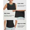 imageBALEAF Womens Workout Tank Tops Racerback Open Back Top Sleeveless Running Yoga Shirts Loose Fit Athletic Gym SportsBlack