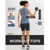 imageBALEAF Womens Workout Tank Tops Racerback Open Back Top Sleeveless Running Yoga Shirts Loose Fit Athletic Gym SportsHeather Blue