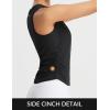 imageBALEAF Womens Workout Tank Tops Sleeveless Athletic Gym Shirts Fitted Crop Tops Yoga Tennis RunningBlack