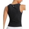 imageBALEAF Womens Workout Tank Tops Sleeveless Athletic Gym Shirts Fitted Crop Tops Yoga Tennis RunningBlack