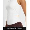 imageBALEAF Womens Workout Tank Tops Sleeveless Athletic Gym Shirts Fitted Crop Tops Yoga Tennis RunningStar White
