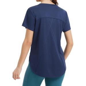 imageBALEAF Womens Running Shirts Short Sleeve Workout Tops Quick Dry Athletic TShirts Loose Fit Gym Yoga Tee UPF 50Navy Blue