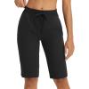 imageBALEAF Womens 13 Knee Length Hiking Shorts Quick Dry Water Resistant Lightweight Bermuda with PocketsBlack